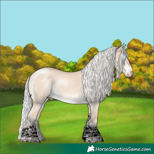 Horse Color:Void Silver Perlino Dun Tobiano 