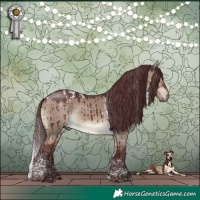 Horse Color:Chocolate Brown Dun Tobiano Brindle