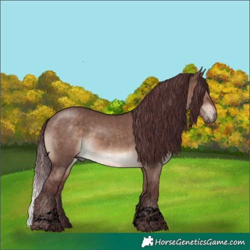Horse Color:Void Chocolate Brown Dun Tobiano 
