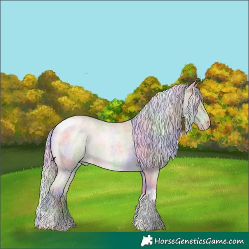 Horse Color:Nacre Silver Perlino Roan Tobiano 