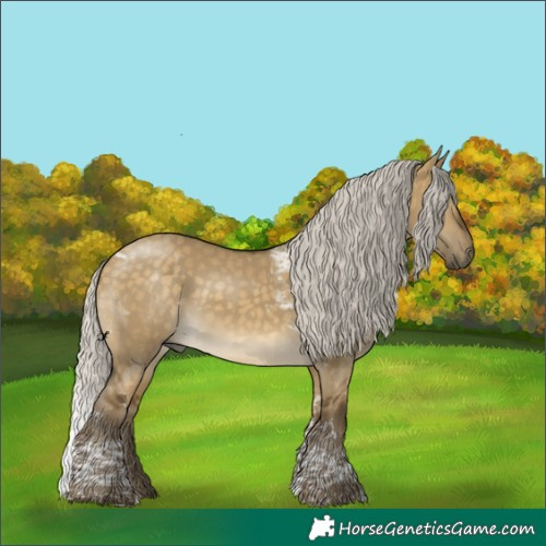 Horse Color:Silver Buckskin Dun Tobiano 