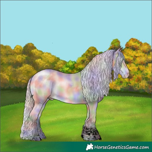 Horse Color:Void Nacre Chocolate Silver Perlino Tobiano 