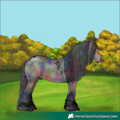 Horse Color:Void Platinum Nacre Grullo Tobiano 