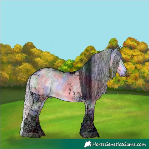 Horse Color:Void Platinum Nacre Silver Buckskin Dun Tobiano 