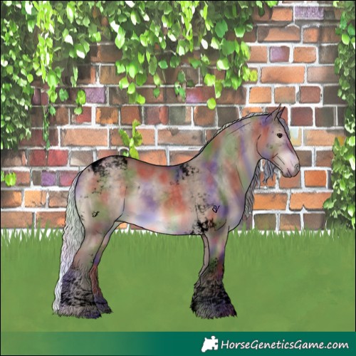 Horse Color:Void Nacre Silver Brown Dun Tobiano 