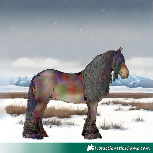 Horse Color:Void Nacre Liver Chestnut Tobiano 