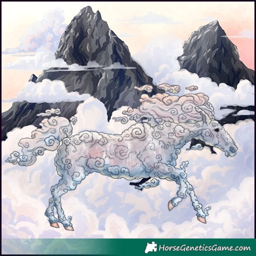 Horse Color:Watercolor White Spotted Silver Black Ice Tobiano 