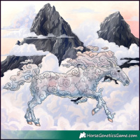 Horse Color:Watercolor White Spotted Silver Black Ice Tobiano