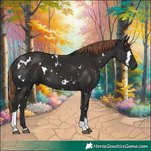 Horse Color:White Spotted Liver Chestnut Tobiano 