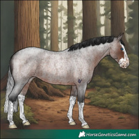 Horse Color:Brown Roan Splash Rabicano