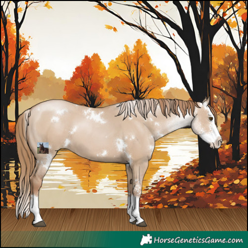 Horse Color:White Spotted Grullo Pearl Sabino Splash 