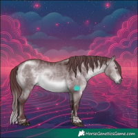 Horse Color:Chocolate Brown Chinchilla Dun Tobiano 