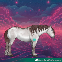 Horse Color:Chocolate Brown Chinchilla Dun Tobiano