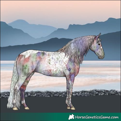 Horse Color:Platinum Nacre Chocolate Silver Brown Dun Tobiano Frame Brindle