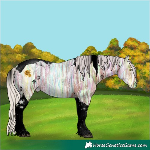 Horse Color:Void Silver Bay Ice Tobiano 