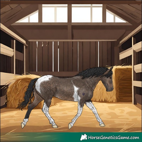 Horse Color:Brown Dun Tobiano 