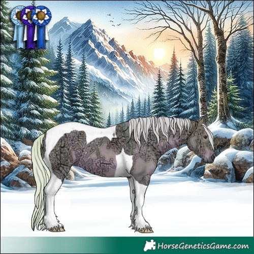 Horse Color:Watercolor Silver Brown Ice Dun Tobiano 