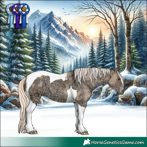 Horse Color:Watercolor Silver Brown Ice Dun Tobiano 