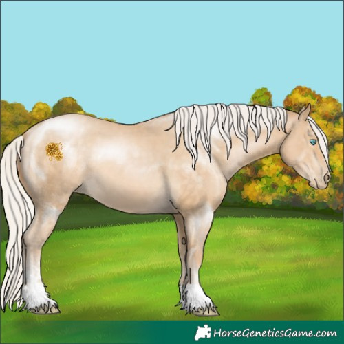 Horse Color:Silver Buckskin Pearl Sabino 