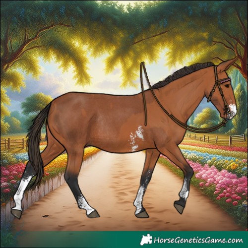 Horse Color:Bay Sabino Rabicano and Bay Sabino Rabicano