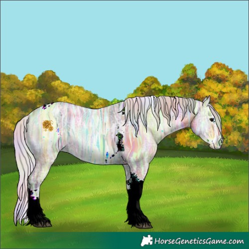 Horse Color:Nacre Silver Bay Ice Onyx Splash Tobiano 