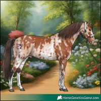 Horse Color:Bay Sabino Rabicano  and Amber Champagne Sabino Rabicano 