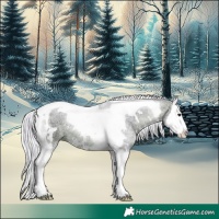 Horse Color:Watercolor White Spotted Silver Bay Ice Splash Tobiano 