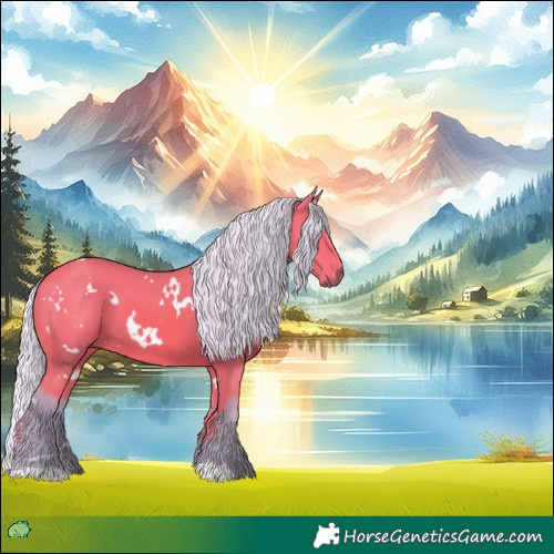 Horse Color:Watercolor White Spotted Silver Bay 