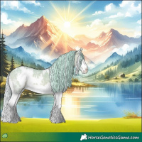 Horse Color:Watercolor White Spotted Silver Brown Ice Dun Splash 
