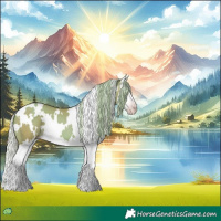 Horse Color:Gray Watercolor White Spotted Silver Amber Champagne Splash 