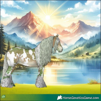 Horse Color:Watercolor White Spotted Silver Bay 