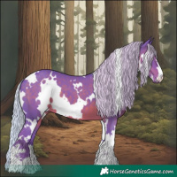Horse Color:Watercolor White Spotted Silver Black
