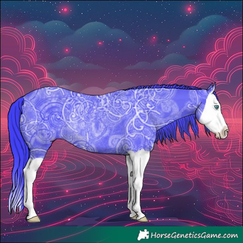 Horse Color:Watercolor Black Ice Splash Rabicano 