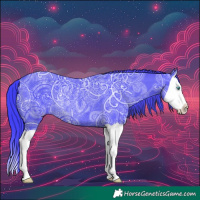 Horse Color:Watercolor Black Ice Splash Rabicano 