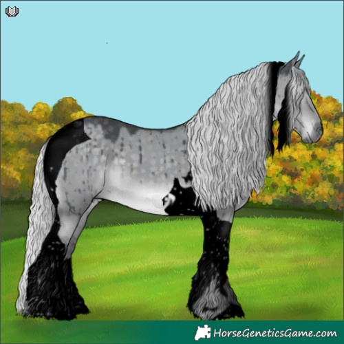 Horse Color:Void Silver Grullo Chinchilla Tobiano Brindle 