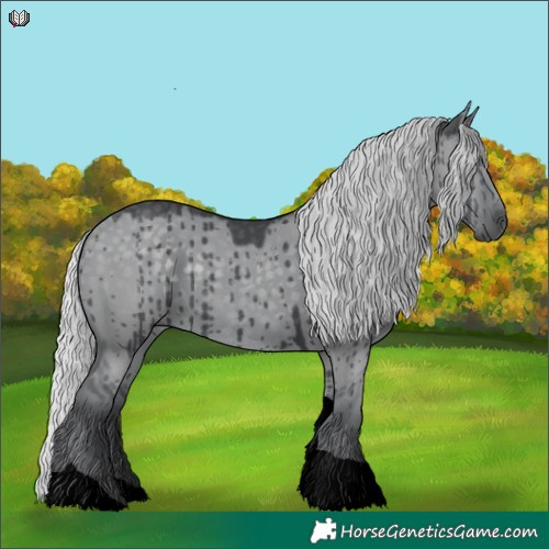 Horse Color:Void Silver Grullo Chinchilla Tobiano Brindle 