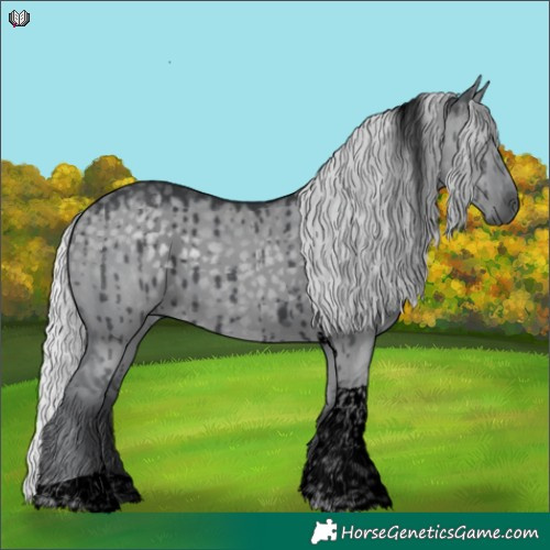 Horse Color:Void Silver Grullo Chinchilla Tobiano Brindle 