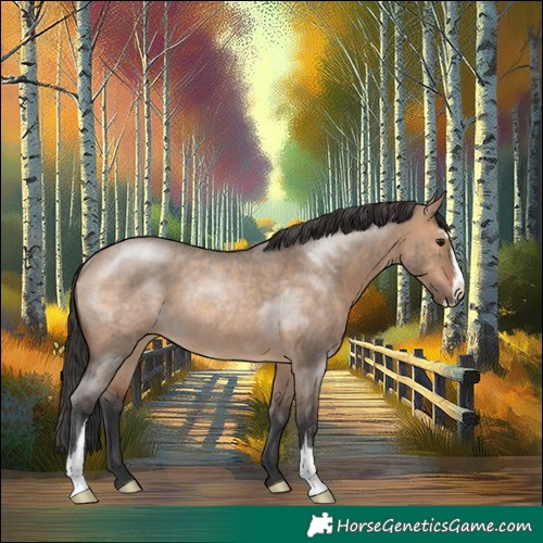 Horse Color:Brown Roan Dun Sabino Rabicano