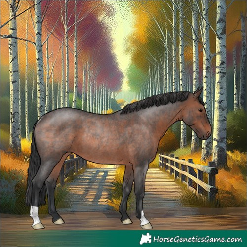 Horse Color:Brown Roan Rabicano 