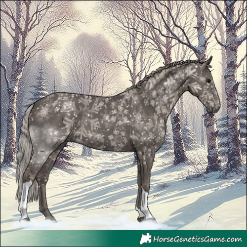 Horse Color:Silver Black Tobiano 