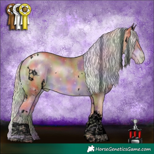 Horse Color:Void Nacre White Spotted Silver Brown Pearl Tobiano 