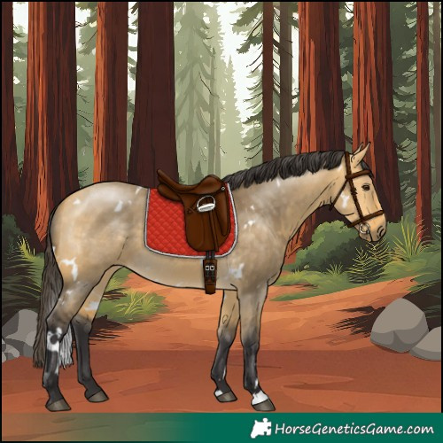 Horse Color:White Spotted Buckskin Dun Rabicano 