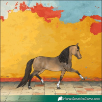 Horse Color:Buckskin Tobiano Rabicano