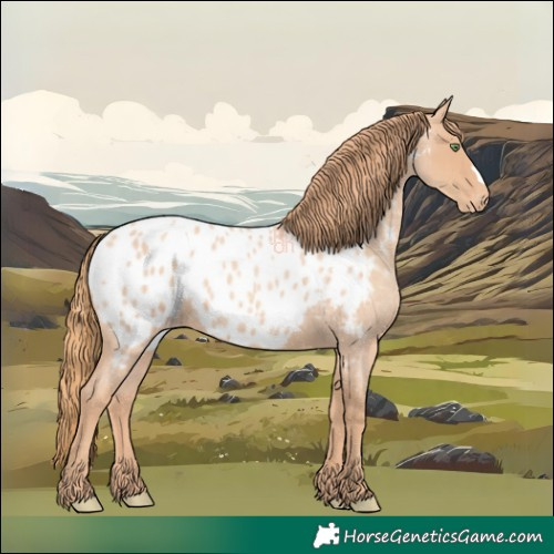 Horse Color:Gold Champagne Roan Near Leopard