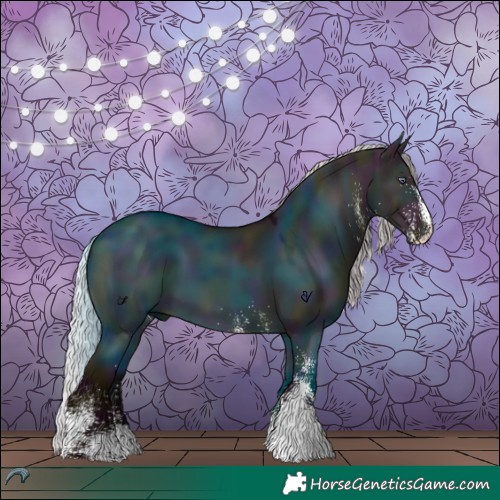 Horse Color:White Spotted Midnight Chocolate Silver Brown Chinchilla Dun 