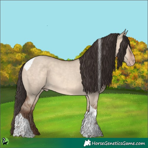 Horse Color:Sable Champagne Dun Tobiano 