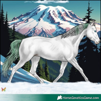 Horse Color:Watercolor White Spotted Bay Ice Dun Splash 