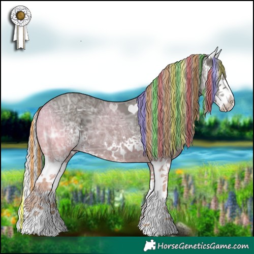 Horse Color:Painted White Spotted Silver Black Ice Splash 