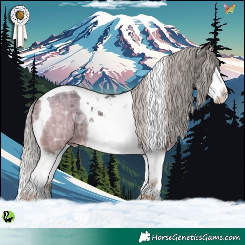 Horse Color:Silver Brown Ice Splash Tobiano 