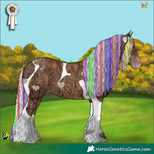 Horse Color:Painted Silver Classic Champagne Ice Tobiano 